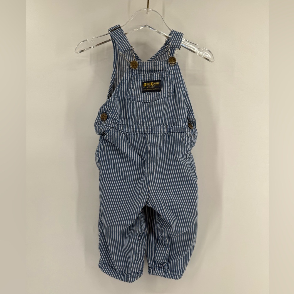Vintage osh‎ kosh railroad stripes overalls made in USA size 18 m